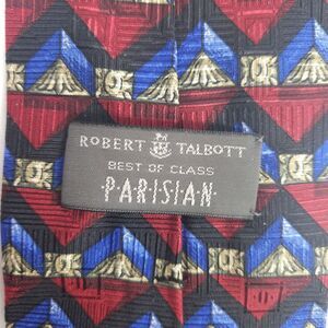 Robert Talbott Best Of Class Red Geometric Silk Tie Made In USA 4" x 57"